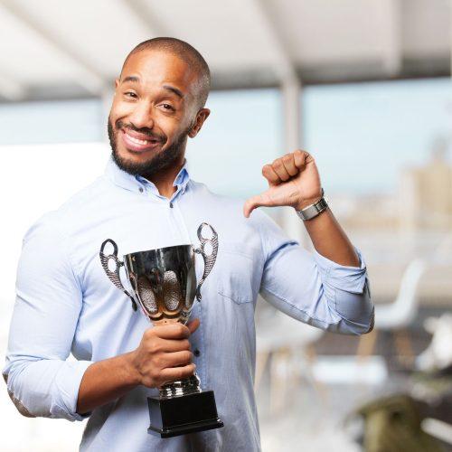 black businessman happy expression