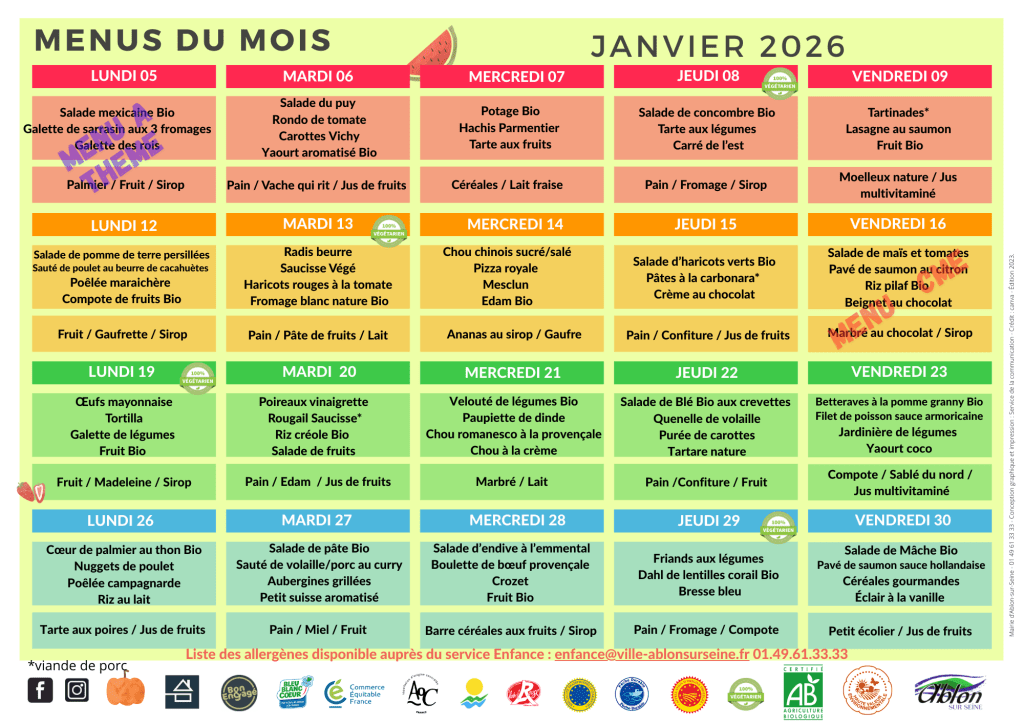 menu janvier 2026