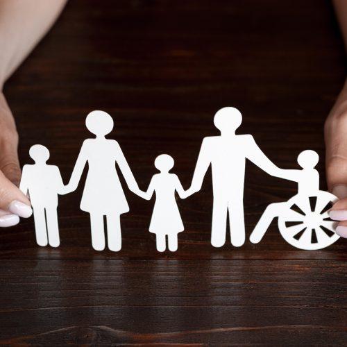 cutout paper different family members being together