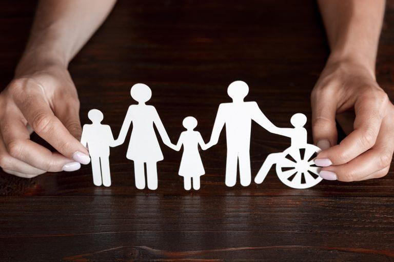 cutout paper different family members being together