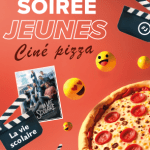 visuel soirée jeunes ciné pizza pour octobre 2026