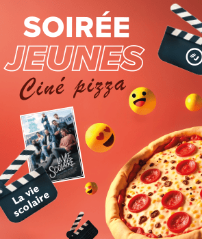 visuel soirée jeunes ciné pizza pour octobre 2026
